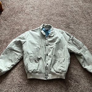 Nautica coat, size L, light tan, button down/zip
